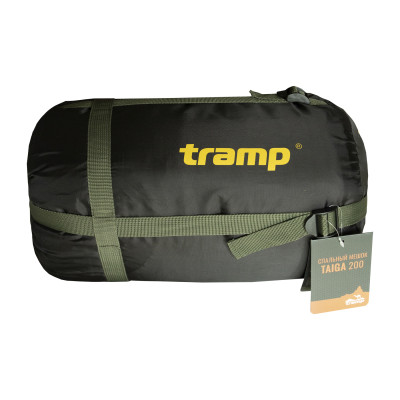 Спальний мішок Tramp Taiga 200 ковдра з капюш правий олива 220/80 TTS-059R