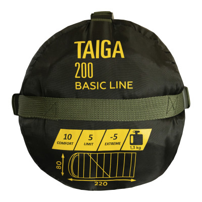 Спальний мішок Tramp Taiga 200 ковдра з капюш правий олива 220/80 TTS-059R