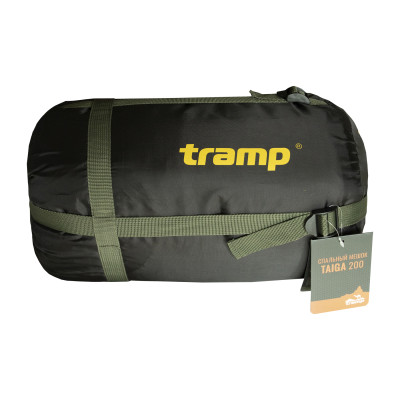 Спальний мішок Tramp Taiga 200 ковдра з капюш правий олива 220/80 TTS-059R