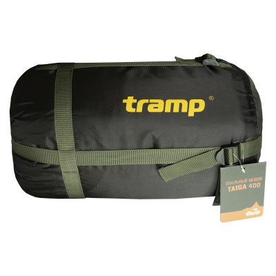 Спальний мішок Tramp Taiga 400 ковдра з капюш лівий олива 220/80 TTS-060R