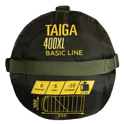 Спальний мішок Tramp Taiga 400XL ковдра лівий олива 220/100 TTS-060L
