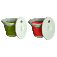 Відро TRAMP складане силіконове з кришкою 5л UTRC-127, Олива