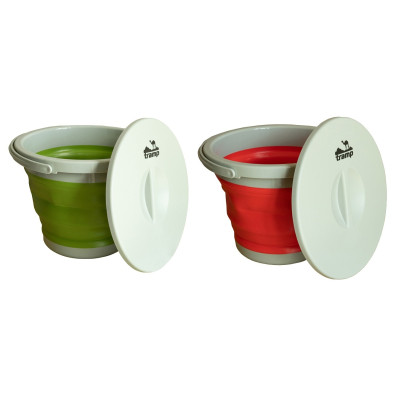 Відро TRAMP складане силіконове з кришкою 5л UTRC-127, Червоний