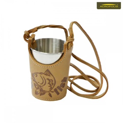 Чарка сувенірна велика в шкіряному чохлі 