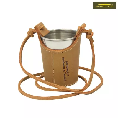 Чарка сувенірна велика в шкіряному чохлі «Я полюю на гриби» Acropolis СХБ-1г Чарка сувенірна велика в шкіряному чохлі «Я полюю на гриби» Acropolis СХБ-1г