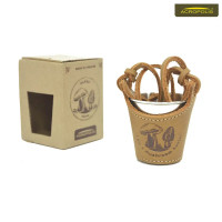 Чарка сувенірна мала в шкіряному чохлі «I am a mushroom hunter» Acropolis SHM-1g