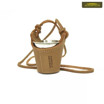 Чарка сувенірна мала в шкіряному чохлі «I am a mushroom hunter» Acropolis SHM-1g