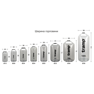 Гермомішок TRAMP PVC transparent 5л UTRA-195 Гермомішок TRAMP PVC transparent 5л UTRA-195