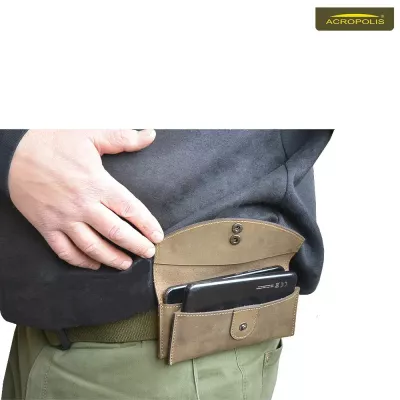 Шкіряний чохол на пояс для двох смартфонів 5.5 - 6.5 дюймів Acropolis ЧТ-3