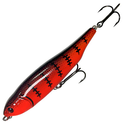 Воблер Nomura Top Water Pencil 95мм 14гр. колір-762 (RED BLACK STRIPED)