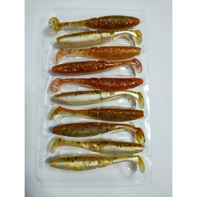 Силікон Nomura Rolling Shad (їстівний) 75мм 4гр. колір-079 (white brown) 10шт (MIX)