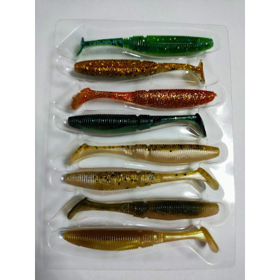 Силікон Nomura Rolling Shad (їстівний) 85мм 5,5 гр. колір-041 (iridescent oil) 8шт (MIX)