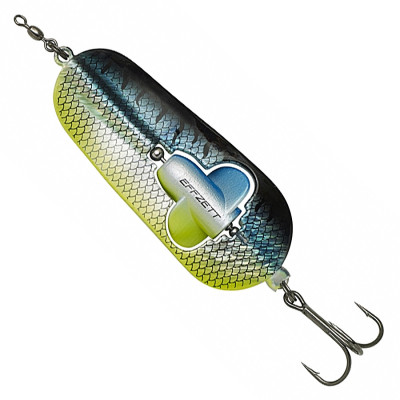 Блешня-коливалка DAM Effzett Rattlin' Spoon 8см 40гр (BLUE/CHARTREUSE UV)