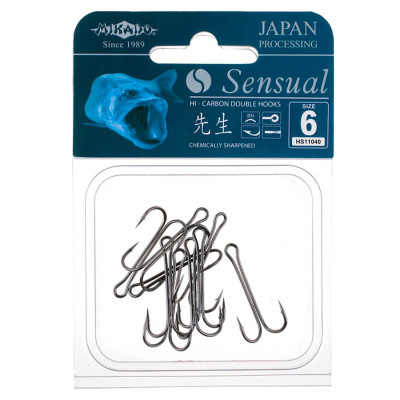 Гачок-двійник Mikado Sensual Double Hook №1/0 7шт. (black nickel) Гачок-двійник Mikado Sensual Double Hook №1/0 7шт. (black nickel)