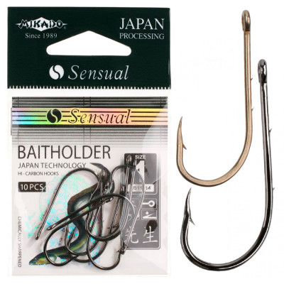 Гачок Mikado Sensual Baitholder №1 (вушко) 10шт. (black nickel) Гачок Mikado Sensual Baitholder №1 (вушко) 10шт. (black nickel)