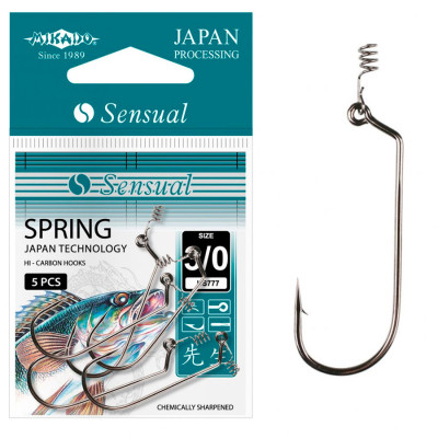 Гачок із пружиною Mikado Sensual Spring №3/0 5шт. (black nickel) Гачок із пружиною Mikado Sensual Spring №3/0 5шт. (black nickel)