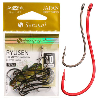 Гачок Mikado Sensual Ryusen №8 (вушко) 10шт. (Red) Гачок Mikado Sensual Ryusen №8 (вушко) 10шт. (Red)