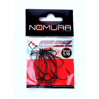 Гачок офсетний Nomura Carolina Worm №1/0 black nickel 10шт Гачок офсетний Nomura Carolina Worm №1/0 black nickel 10шт