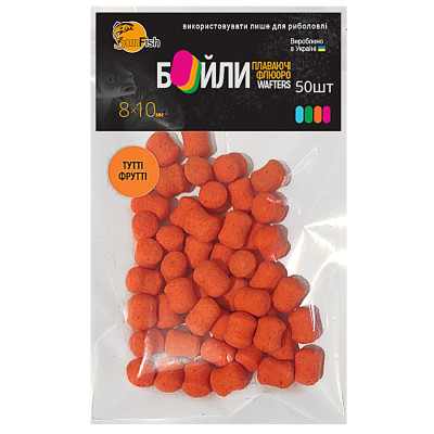 Бойли Плаваючі Флюоро SunFish Wafters Тутті фрутті 8x10mm 50шт Бойли Плаваючі Флюоро SunFish Wafters Тутті фрутті 8x10mm 50шт