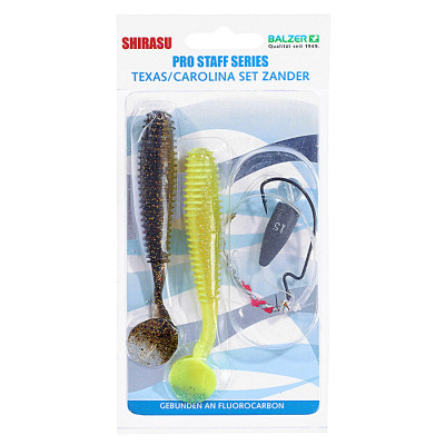 Оснащення Balzer Carolina/Texas/Jig Zander fluorocarbon 0.6m/0.40mm, крю. №3/0, 15гр, 2 силікони. прим