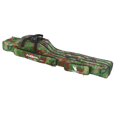 Чохол Mikado для 3 вудилищ з котушками 140x28x40см камуфляж Чохол Mikado для 3 вудилищ з котушками 140x28x40см камуфляж