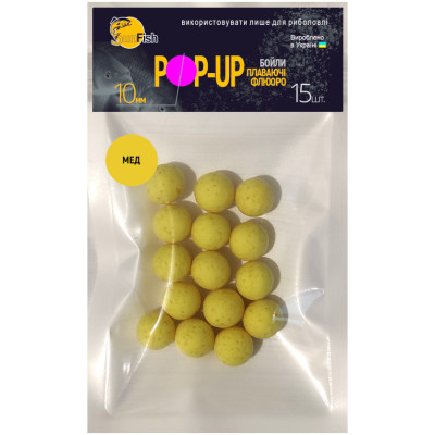 Бойли Плаваючі Флюоро SunFish Pop-Up Мед 10mm 15шт (SF201692) Бойли Плаваючі Флюоро SunFish Pop-Up Мед 10mm 15шт (SF201692)
