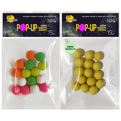 Набір бойлів SunFish Pop-Up 10mm 15шт Ананас масляна кислота + 15шт Мікс квітів (SF222374) Набір бойлів SunFish Pop-Up 10mm 15шт Ананас масляна кислота + 15шт Мікс квітів (SF222374)