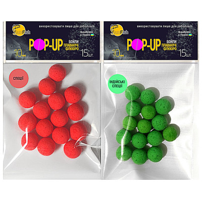 Набір бойлів SunFish Pop-Up 10mm 15шт Індійські спеції + 15шт Спеції (SF222370) Набір бойлів SunFish Pop-Up 10mm 15шт Індійські спеції + 15шт Спеції (SF222370)