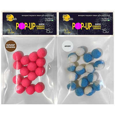 Набір бойлів SunFish Pop-Up 10mm Кальмар Журавлина + 15шт Анчоус (SF222378) Набір бойлів SunFish Pop-Up 10mm Кальмар Журавлина + 15шт Анчоус (SF222378)