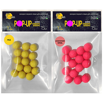 Набір бойлів SunFish Pop-Up 10mm 15шт Мед + 15шт Антарктичний Криль (SF222384) Набір бойлів SunFish Pop-Up 10mm 15шт Мед + 15шт Антарктичний Криль (SF222384)