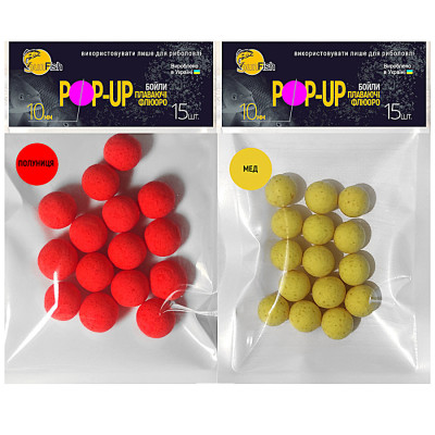 Набір бойлів SunFish Pop-Up 10mm 15шт Мед + 15шт Полуниця (SF222385) Набір бойлів SunFish Pop-Up 10mm 15шт Мед + 15шт Полуниця (SF222385)