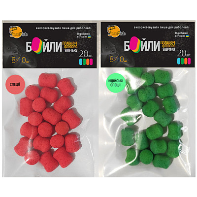 Набір бойлів SunFish Wafters 8x10mm 20шт Індійські спеції + 20шт Спеції (SF222646) Набір бойлів SunFish Wafters 8x10mm 20шт Індійські спеції + 20шт Спеції (SF222646)