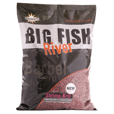 Пеллетс Dynamite Baits Big Fish River Pellets -Shrimp & Krill 4 6 8mm 1.8kg Пеллетс Dynamite Baits Big Fish River Pellets -Shrimp & Krill 4 6 8mm 1.8kg