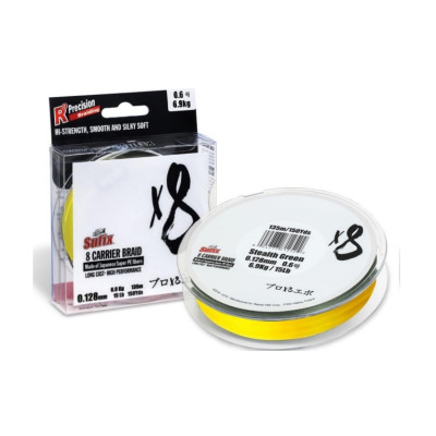 Шнур Sufix X8 150M, 0.128mm/6.9KG/#0.6/15LB/hot yellow Шнур Sufix X8 150M, 0.128mm/6.9KG/#0.6/15LB/hot yellow