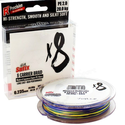 Шнур Sufix X8 150M, 0.128mm/6.9KG/#0.6/15LB/multi Шнур Sufix X8 150M, 0.128mm/6.9KG/#0.6/15LB/multi