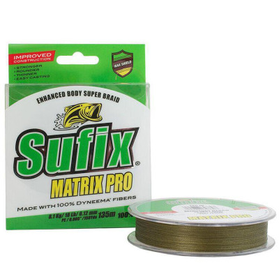 Шнур Matrix Pro 135m, 0.20mm/18.0KG/PE1.5/40LB/mid.green Шнур Matrix Pro 135m, 0.20mm/18.0KG/PE1.5/40LB/mid.green