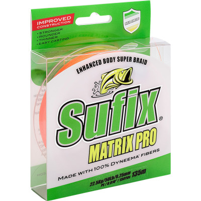 Шнур Matrix Pro 135m, 0.10mm/5.0KG/PE0.4/11LB/orange Шнур Matrix Pro 135m, 0.10mm/5.0KG/PE0.4/11LB/orange