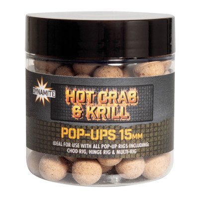 Поп-апи Dynamite Baits Hot Crab & Krill Food Bait Pop-Ups 15mm - DY1647 Поп-апи Dynamite Baits Hot Crab & Krill Food Bait Pop-Ups 15mm - DY1647