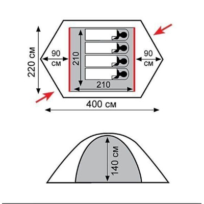 Намет Tramp ROCK 4 (V2) зелена (TRT-029-green)