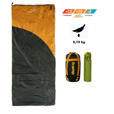 Спальний мішок Tramp Airy Light ковдра жовтий/сірий 190/80, Лівий Спальний мішок Tramp Airy Light ковдра жовтий/сірий 190/80, Лівий