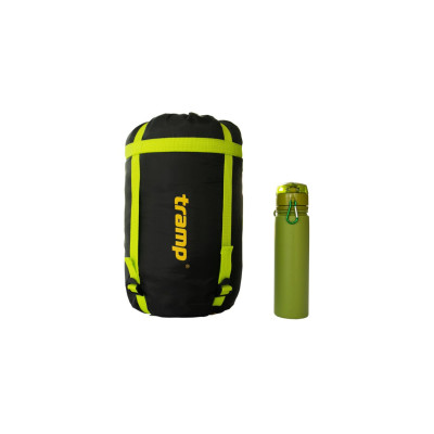 Спальний мішок Tramp Hiker Compact кокон оливковий/сірий 185/80-55, Правий