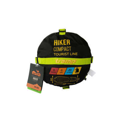 Спальний мішок Tramp Hiker Compact кокон оливковий/сірий 185/80-55, Правий