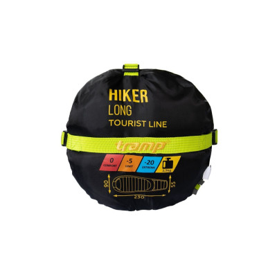 Спальний мішок Tramp Hiker Long кокон оливковий/сірий 230/90-55, Лівий Спальний мішок Tramp Hiker Long кокон оливковий/сірий 230/90-55, Лівий