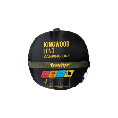 Спальний мішок Tramp Kingwood Long ковдра темно-оливковий/сірий 230/100, Лівий Спальний мішок Tramp Kingwood Long ковдра темно-оливковий/сірий 230/100, Лівий