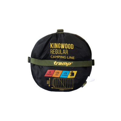 Спальний мішок Tramp Kingwood Regular ковдра темно-оливковий/сірий 220/80, Правий Спальний мішок Tramp Kingwood Regular ковдра темно-оливковий/сірий 220/80, Правий