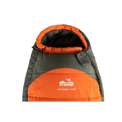 Спальний мішок Tramp Oimyakon Regular кокон помаранч/сірий 225/80-55, Правий