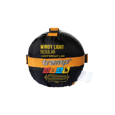 Спальний мішок Tramp Windy Light кокон жовтий/сірий 220/80-55, Правий Спальний мішок Tramp Windy Light кокон жовтий/сірий 220/80-55, Правий