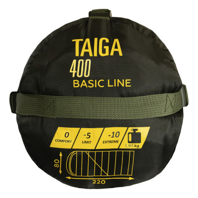 Спальний мішок Tramp Taiga 400 ковдра з капюш правий олива 220/80 TTS-060R